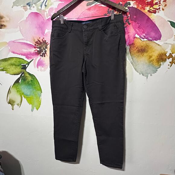 Democracy Womens Size 12 Waist Elastic Ab Solution Brown Pull On Jeans Comfort - Picture 1 of 6